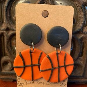 Lightweight Orange Basketball Earrings